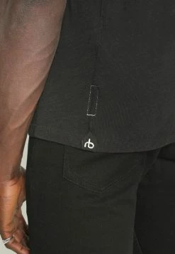 Rag & Bone STANDARD HENLEY - Basic T-shirt - Black -US rag & bone Sales shop 017653cf868f42a48f4d8d7095ff6225