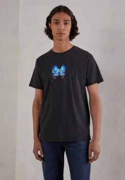 Rag & Bone CITY BUTTERFLY - Print T-shirt - Black