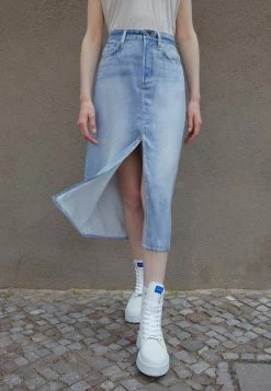 Rag & Bone LIQUID MIRAMAR MIDI SKIRT - A-line Skirt - Blue Denim -US rag & bone Sales shop 1c5d5bdd34e240dfaac3123c9669385b