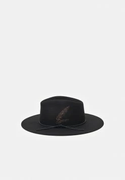 Rag & Bone KACY FEATHER FEDORA - Hat - Black -US rag & bone Sales shop 3affe01351c34dfd88ade5cf72a592d4