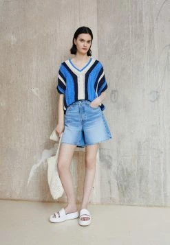 Rag & Bone JOLIE SLEEVELESS - Print T-shirt - Blue