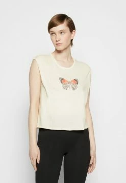 Rag & Bone BUTTERFLY CROPPED MUSCLE WHITE LABEL - Print T-shirt - White -US rag & bone Sales shop 5c8ec3ed776a421b936672d88e741b0a
