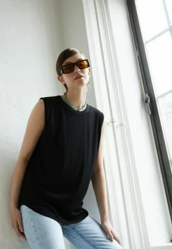 Rag & Bone ZOE MUSCLE TANK LABEL - Top - Black