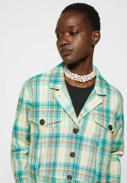 Rag & Bone JESSIE PLAID SHIRT JACKET BLACK LABEL - Summer Jacket - Green -US rag & bone Sales shop 676ead9acc2d4baebc581535e183f002