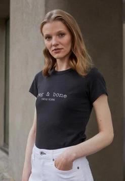 Rag & Bone LOGO BABY TEE - Print T-shirt - Black -US rag & bone Sales shop 6793cc2caf7e4890a386e1378948c1d6