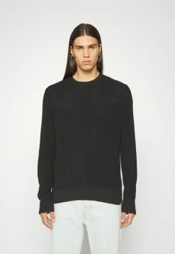 Rag & Bone DEXTER WAFFLE CREW - Jumper - Black