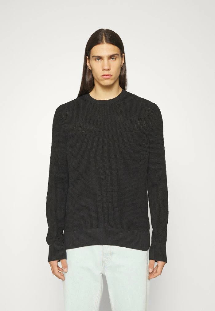 DEXTER WAFFLE CREW - Jumper - black Rag & Bone DEXTER WAFFLE CREW - Jumper - Black -US rag & bone Sales shop 79a1b8d3b4364447b8839c197f6dc9c8