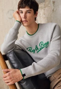 Rag & Bone VARSITY GRAPHIC CREW - Jumper - Grey -US rag & bone Sales shop 84037973185145319857ebb4a7068dfd