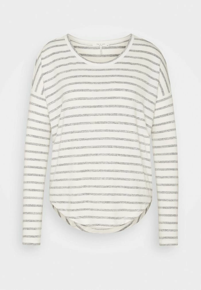THE KNIT STRIPED LABEL - Long sleeved top - white/grey Rag & Bone THE KNIT STRIPED LABEL - Long Sleeved Top - White/grey -US rag & bone Sales shop 87671aed2e4749b5b081d7b2cec4939d