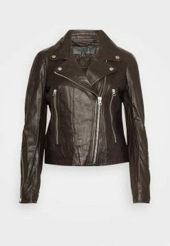 Rag & Bone MACK - Leather Jacket - Dark Brown