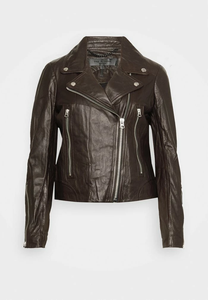 MACK - Leather jacket - dark brown Rag & Bone MACK - Leather Jacket - Dark Brown -US rag & bone Sales shop 9c7ebec8467d40de837a1ddbc3e6d7f0