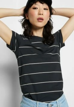 Rag & Bone THE STRIPE TEE LABEL - Print T-shirt - Blackmult -US rag & bone Sales shop 9efdbf578c95426295a04fc22cd50786