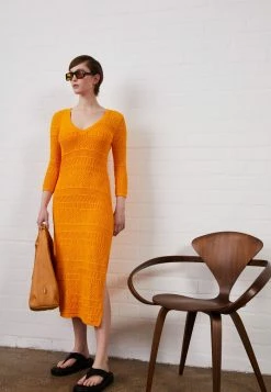 Rag & Bone RENEE LONG DRESS BLACK LABEL - Jumper Dress - Deep Yello