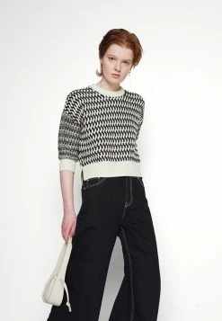 Rag & Bone QUINN CREW LABEL - Jumper - Black/multi -US rag & bone Sales shop a5027e71f6264d6f877bc7d5df1beb69