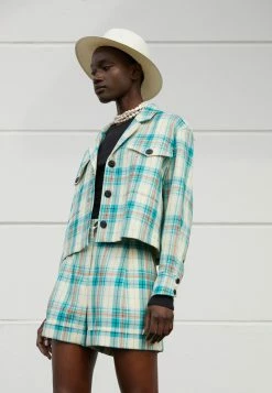 Rag & Bone JESSIE PLAID SHIRT JACKET BLACK LABEL - Summer Jacket - Green