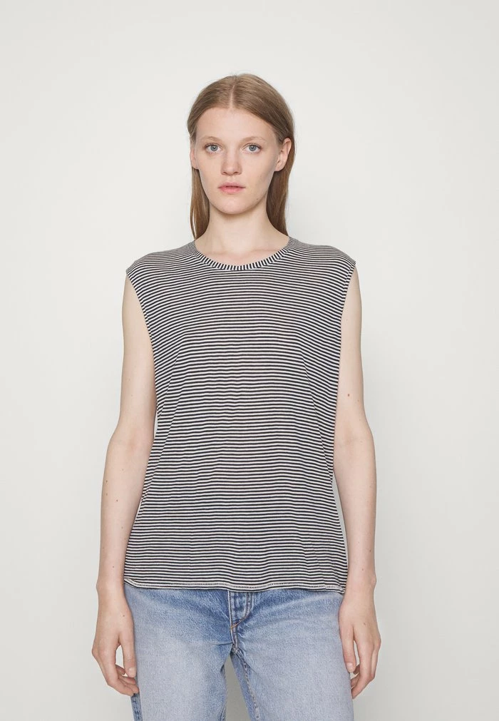 MICHAL MUSCLE TANK - Print T-shirt - navy/white Rag & Bone MICHAL MUSCLE TANK - Print T-shirt - Navy/white -US rag & bone Sales shop c958481e6b5146519ea53bb158e6f2ac