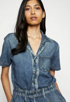 Rag & Bone MIRAMAR ROMPER - Jumpsuit - Blue Denim -US rag & bone Sales shop d7eaf5e09ee94241ada101482dae69c4
