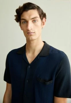 Rag & Bone HERRINGBONE SNAP FRONT AVERY - Shirt - Black/navy -US rag & bone Sales shop edf17d95f26542398f2110c804419998