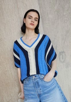 Rag & Bone JOLIE SLEEVELESS - Print T-shirt - Blue -US rag & bone Sales shop f5543d64e5dd4f9baba9a16a94be5323