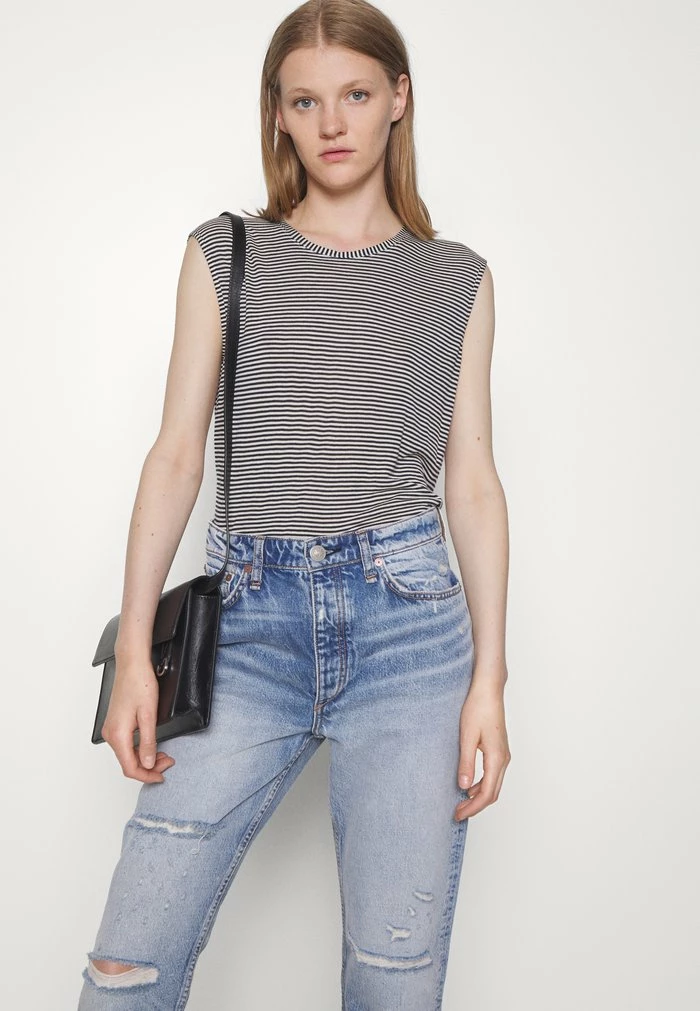 MICHAL MUSCLE TANK - Print T-shirt - navy/white Rag & Bone MICHAL MUSCLE TANK - Print T-shirt - Navy/white -US rag & bone Sales shop fca8f53594494ccc8ed82f3f9ab5bee3