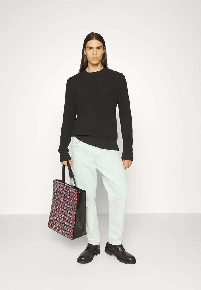 DEXTER WAFFLE CREW - Jumper - black Rag & Bone DEXTER WAFFLE CREW - Jumper - Black -US rag & bone Sales shop ff3340ce2abb49b394e57799c0a752cc